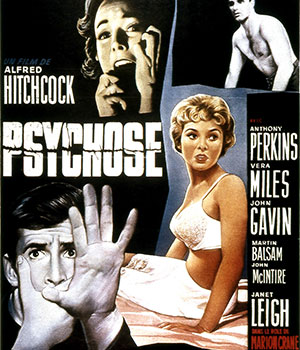 1960 - Sortie Psychose d'Alfred Hitchcock - carré