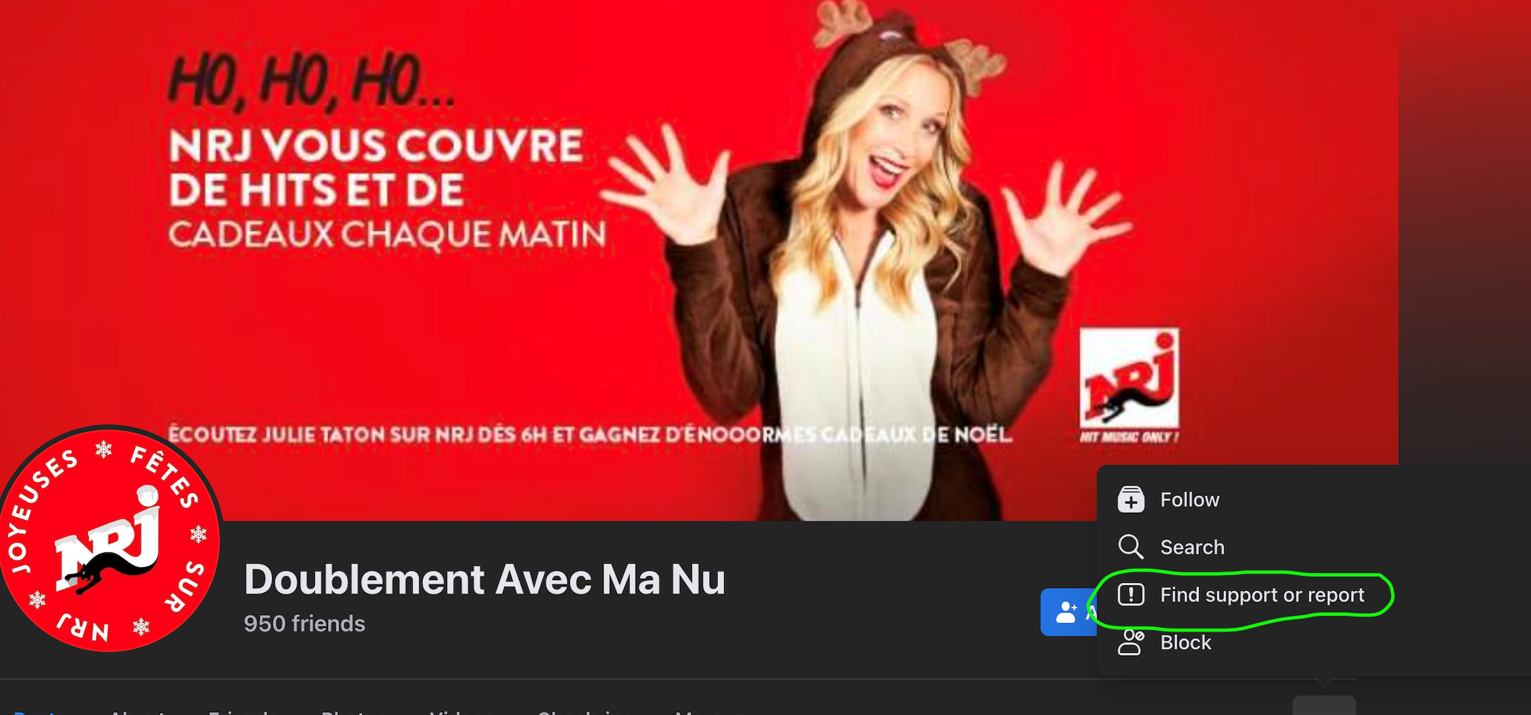 Signalement faux compte Facebook