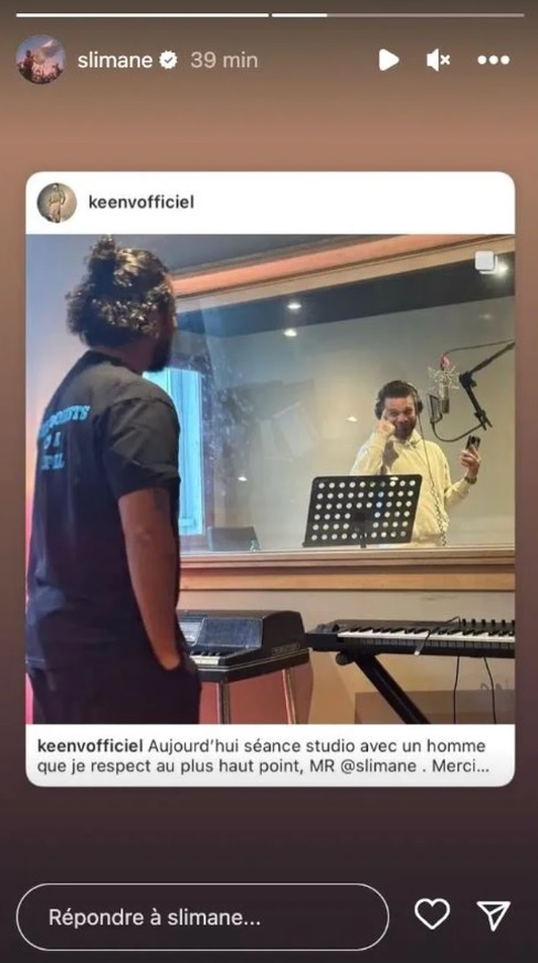 Capture d'écran story Keen'V Slimane