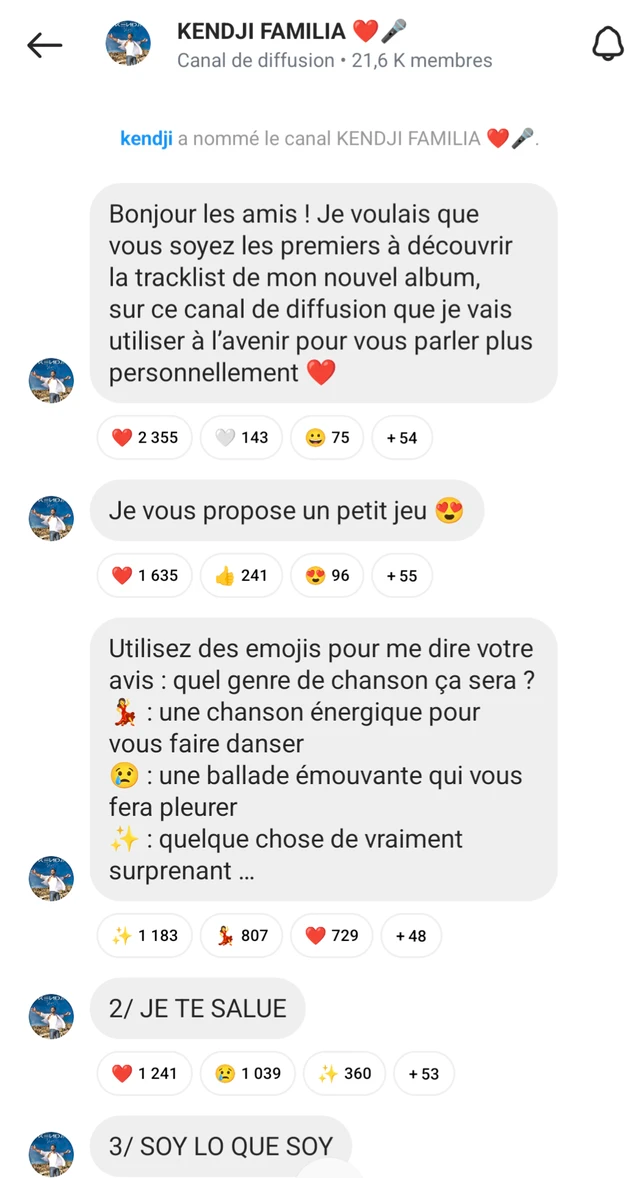 Kendji screen tracklist