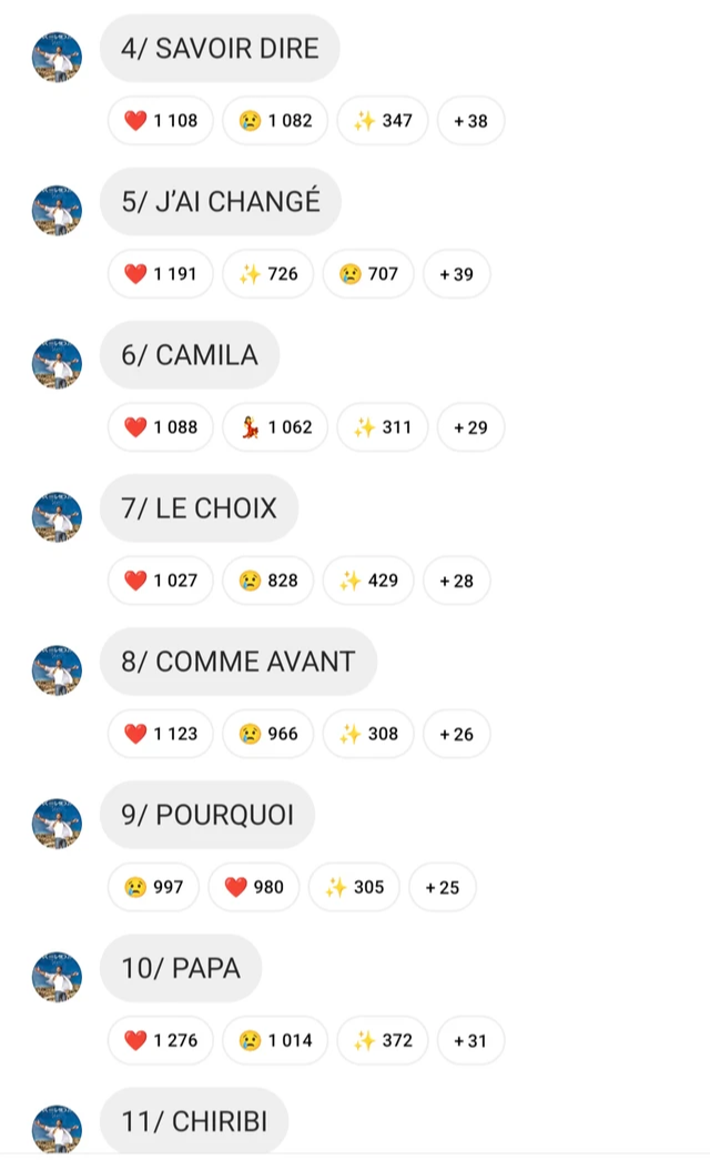 Kendji screen tracklist 2